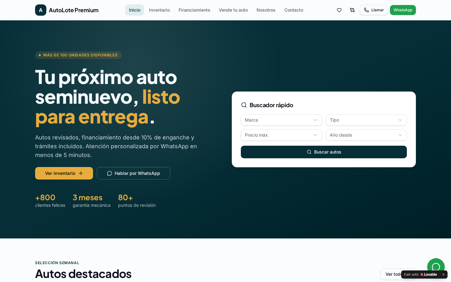 AutoLote Premium — captura 1